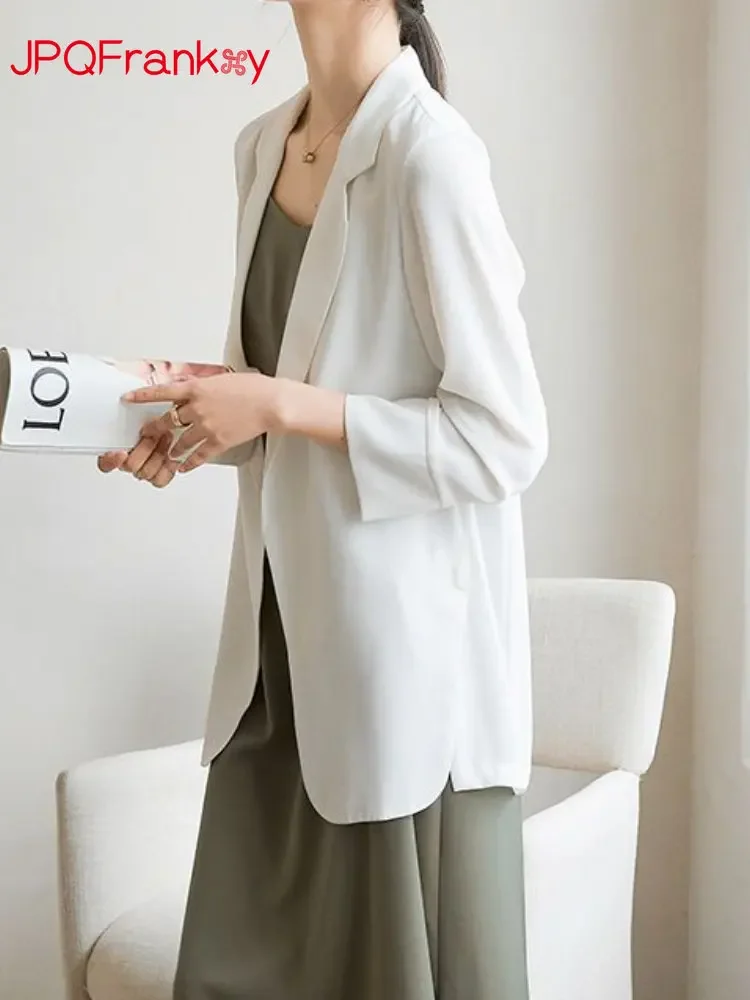 High-grade Suit Jacket Female 2024 New Summer Thin Chiffon Fried Street Loose Thin Foreign Design Jacket Blazers for Women Coat