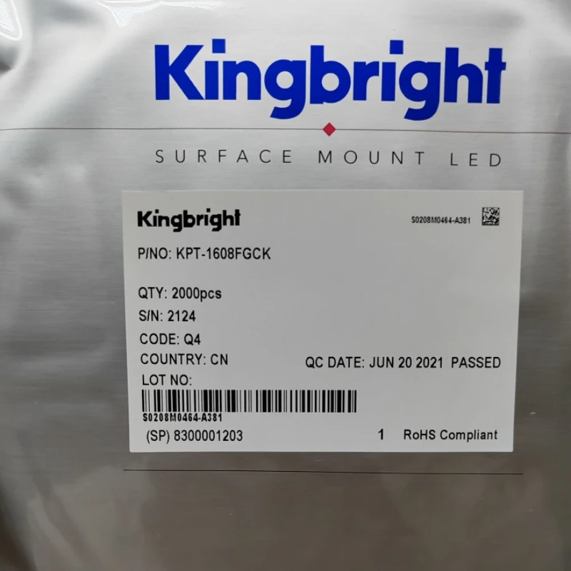 SMT LED KPT-1608FGCK 0603 Mega Green (AlGaInP) Original Authentic spot goods