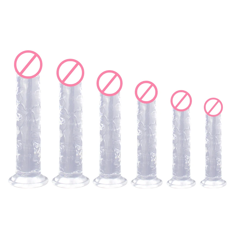 Sex Toys Transparent Soft Jelly Dildo Realistic Fake Dick Penis Sucker Butt Plug Sex Toys For Woman Men Vagina Anal Sex Toys sex toys