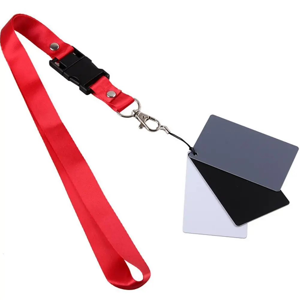 3 In 1 Balance Cards 18-degree Small Gray Card With Neck Strap for Digital Camera Photography Accessories