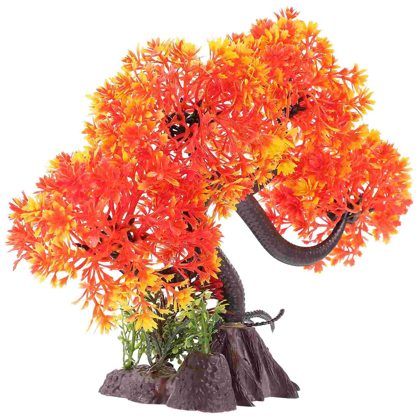 

Simulated Big Tree Fish Tank Fake Aquarium Model Landscaping Decor Plastic Aquatic Artificial Plants