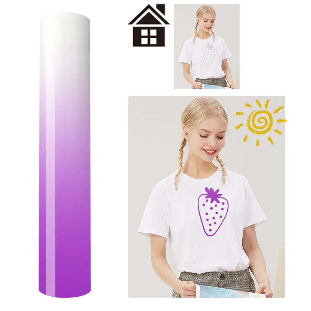 UV Color Changing Sunlight Sensitive Heat Transfer Vinyl for DIY Crafts and Art Projects