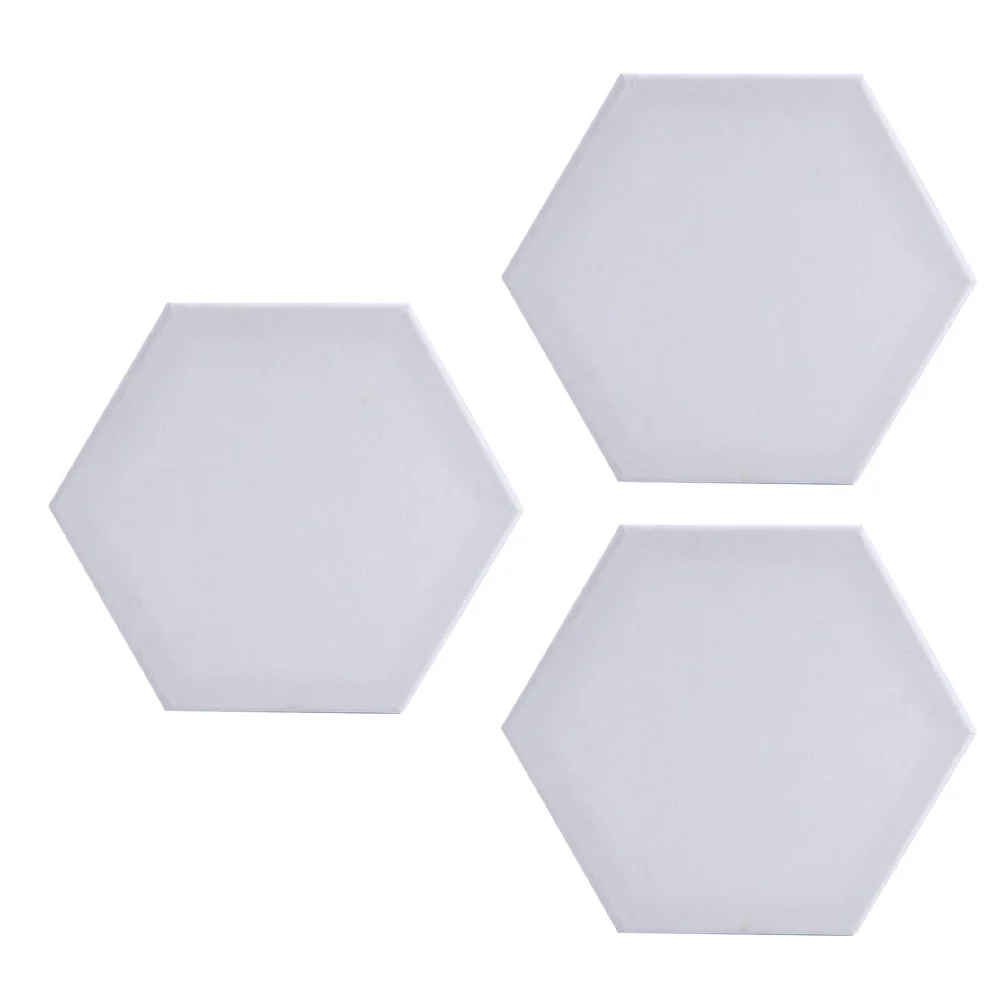 White Paint Hexagon Panel Artist Canvas Boards Oil Painting DIY Panels 3 Pcs