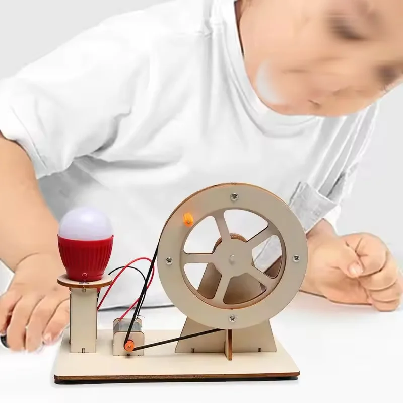 DIY Wooden Hand Generator STEM Science Kit for Kids Educational Physics Toy