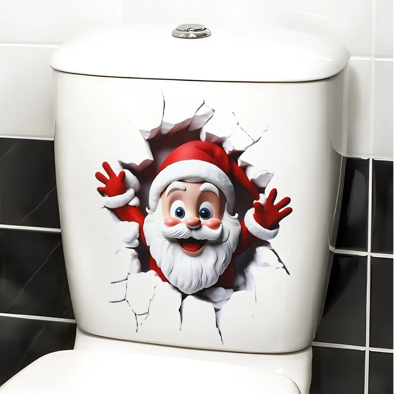 Christmas Toilet Sticker - Merry Xmas Decoration for Home 2025-2026