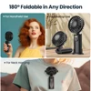 TOPK Portable Handheld Fan 5000mAh USB Rechargeable Foldable Fan 3 in 1 Personal Travel Fan with Digital Display Desk Fan 3