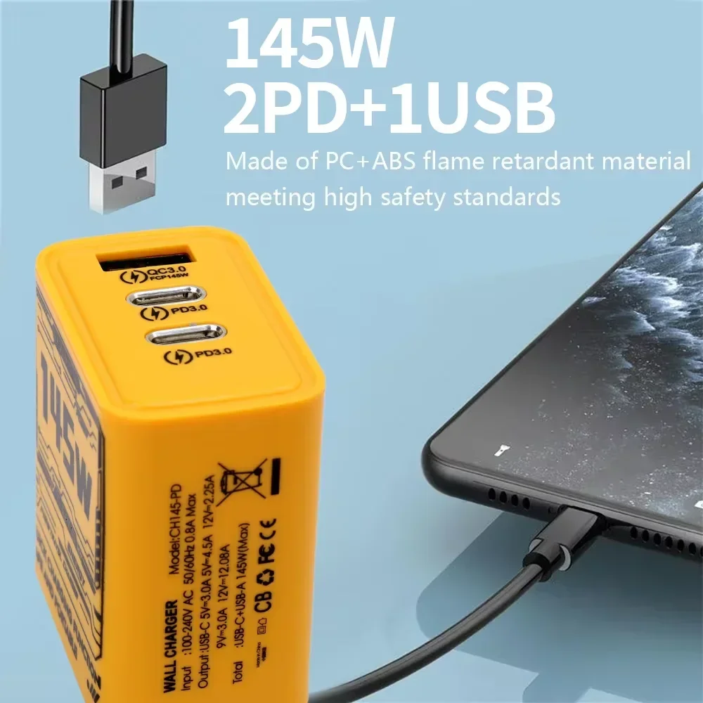 Charger Adapter Battery Charger Fast Charger Power Supply Adapter Battery Charger Adapter Xiaomi 145W 3 Ports Fast Charger Type C USB Quick Mobile Phone Charger EU US UK Plug For iPhone 16 Pro Samsung