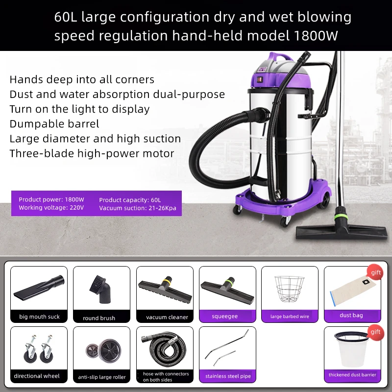 Aspirateur industriel pour lavage de voiture, 1800W, pour petites et  moyennes tailles - AliExpress