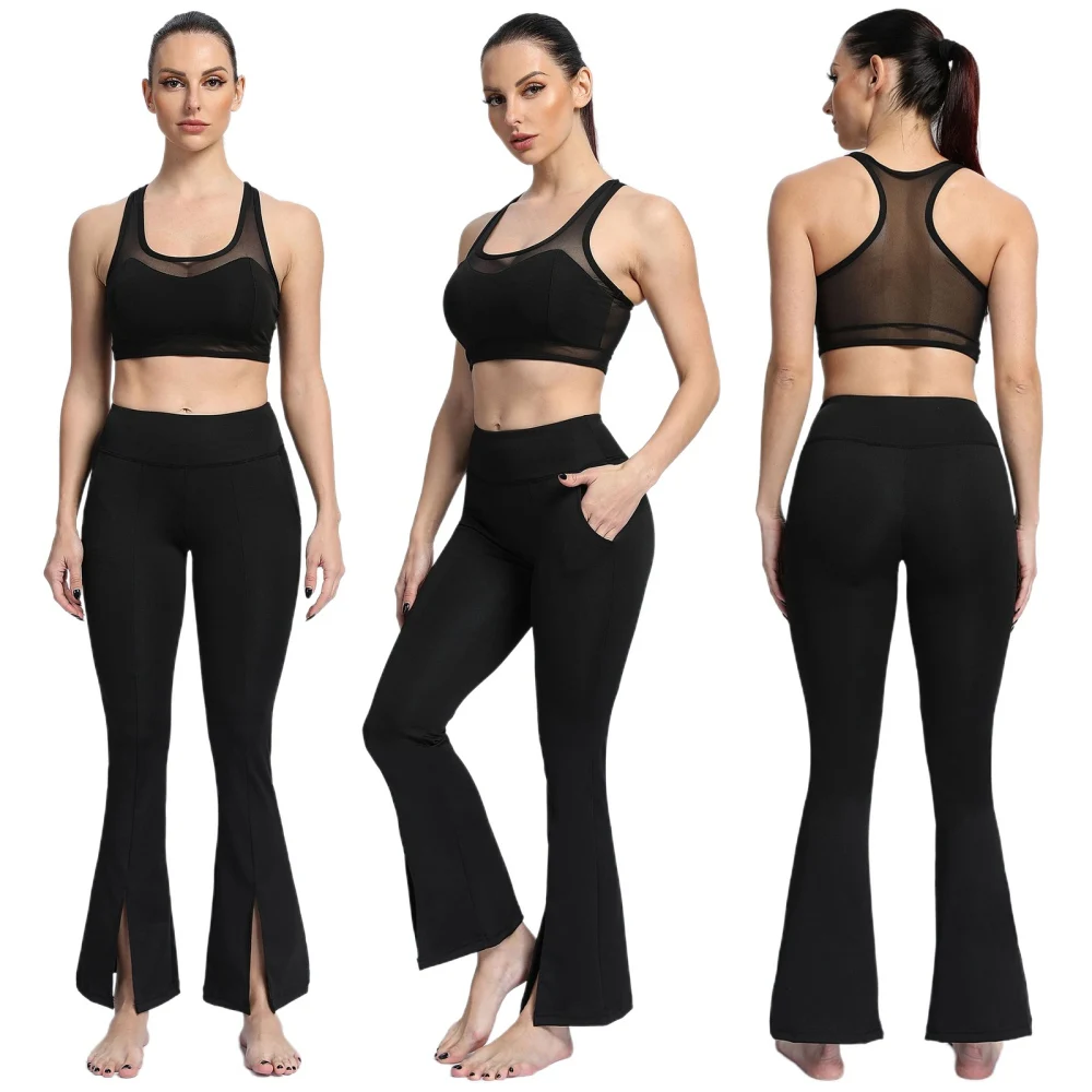 Yoga Pants for Women, Tummy Control Bootleg, Solid Color, Work Pants, Gym  Workout, Exercise Fitness Pants with Pockets