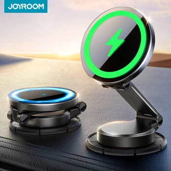 Joyroom Magnetic Car Mount N55 Strong Magnet 15W Wireless Charging 360° Rotation Foldable Phone Holder Fast Car Charger JR-ZS408 1