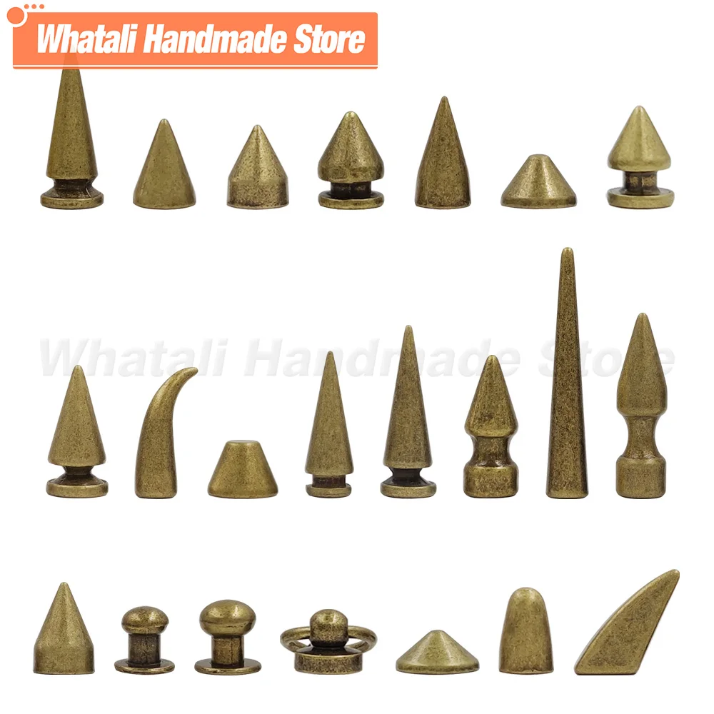 Multiple Size Copper Bullet Spikes Rivets With Screws For Leather Punk  Studs and Spikes For Clothes Thorns Patch DIY Crafts