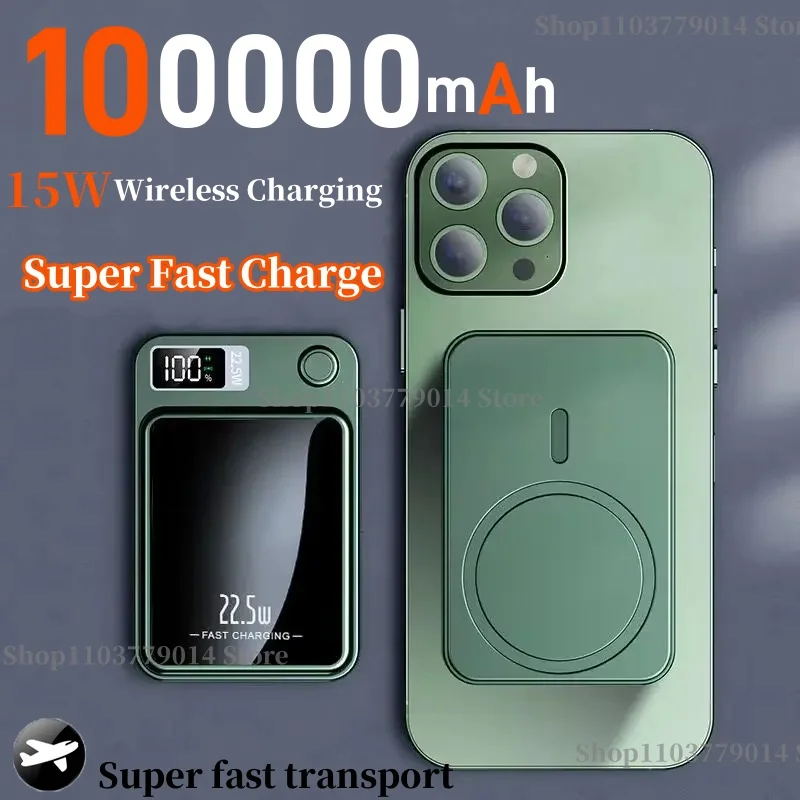 Power Bank 100000mAh Wireless Magnetic Fast Charger For Magsafe Portable Auxiliary Battery Pack For iphone Huawei Samsung 2025