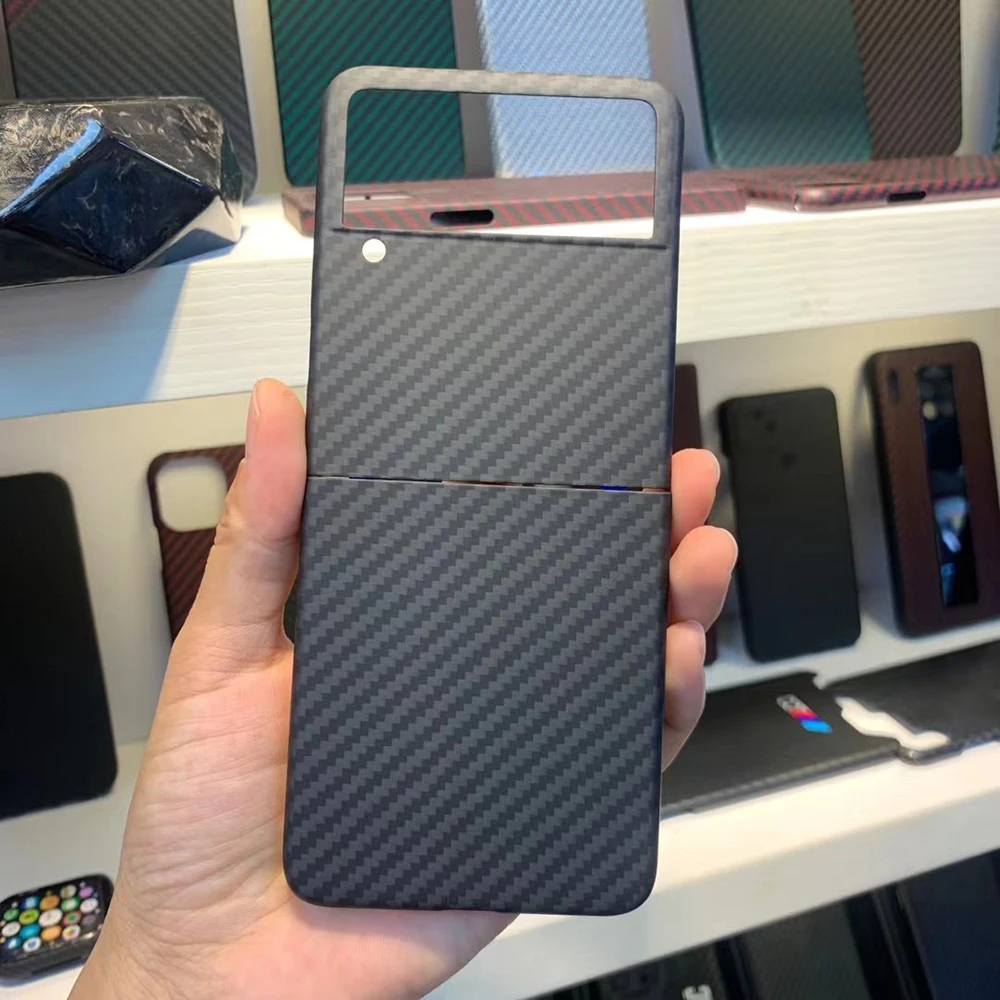 

Новый телефон из натурального арамидного волокна для Samsung Galaxy Z Flip 3, ультратонкий противоударный жесткий чехол для Z Flip3