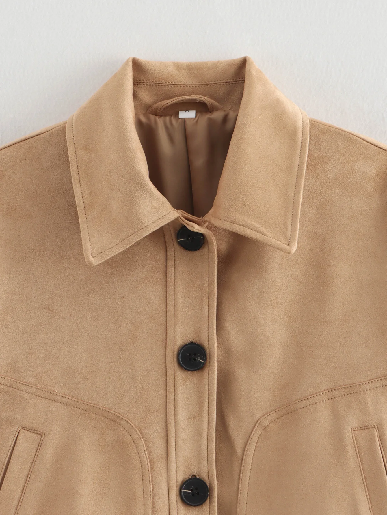 Jackets Coat Women's Outwear Khaki Cropped Clothes Elegant With Button Long Sleeve Tops inszart Streetwear Woman Fashion Jacket