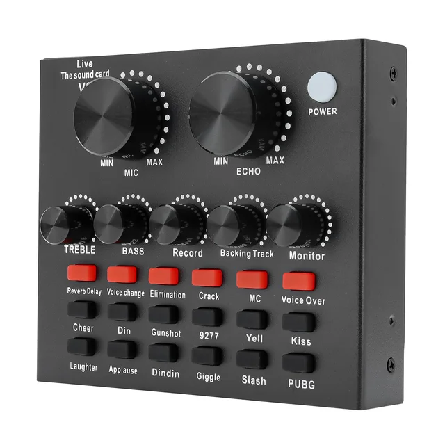 Mixer Audio USB Live Streaming - Scheda Con 18 Effetti Sonori, Per PC E Smartphone, Professionale