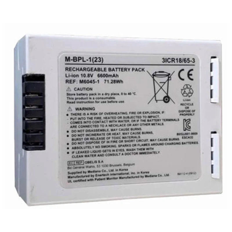 

M-BPL-1 23 10.8V Battery Pack 6600MAH M6045-1 Medical Equipment Power Supply