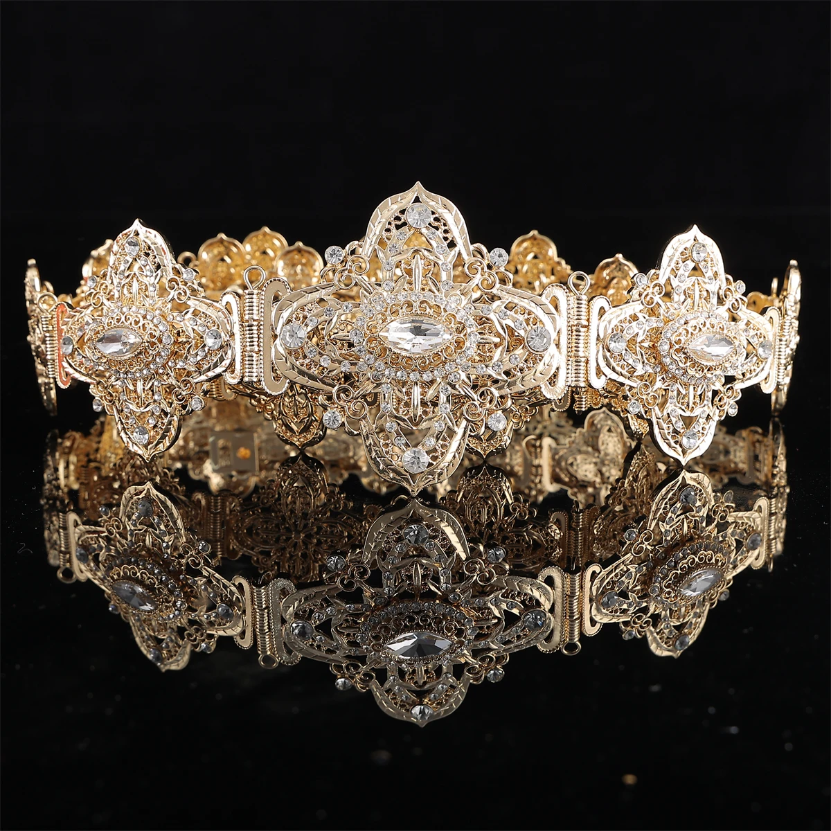 

Винтажная Марокканская королевская благородная металлическая цепочка на талию, украшения с вырезами и цветочным узором, пояс для невесты, цепочка для тела Caftan