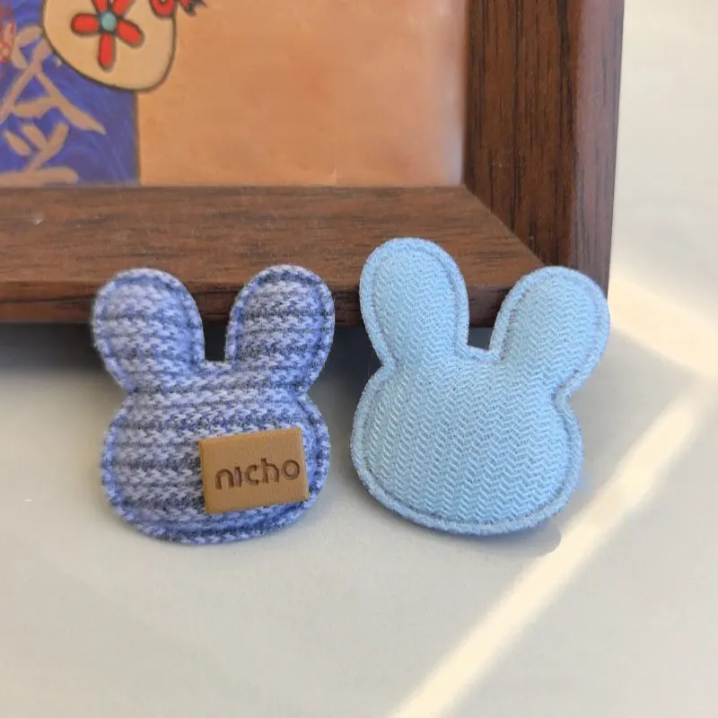 40 stücke Filz Kaninchen Kopf Gepolsterte Applikationen Für DIY Schuhe Kleidung Zubehör DIY Zubehör Brosche Haar Clip Dekoration Patch – Detail 9