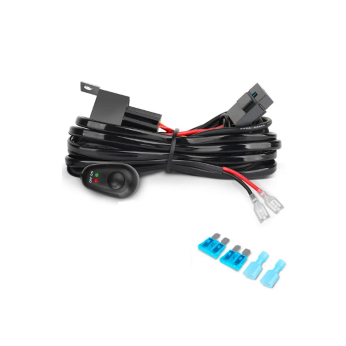 

Wiring Harness Kit for 1 Light Fuse On-Off Switch 12V 40A Relay 180 W/ 300W for 4-52 Inch Led Work Light Bar