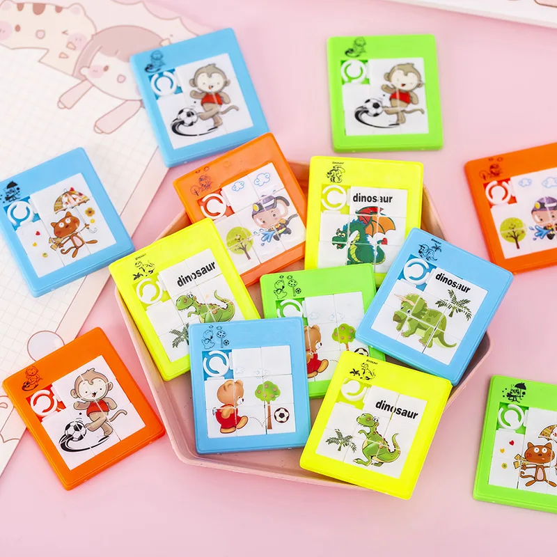 10Pcs Cartoon Animal Patterns Moving Puzzle Toys for Kids Birthday Party Favors Baby Shower Gifts Pinata Filler Stuffed Reward