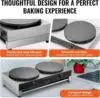 Electric Crepe Maker, 16-Inch Double Head Commercial Crepe Machine, 3400W Flat Plate Crepe Griddle, Nonstick Stainless Ste 5