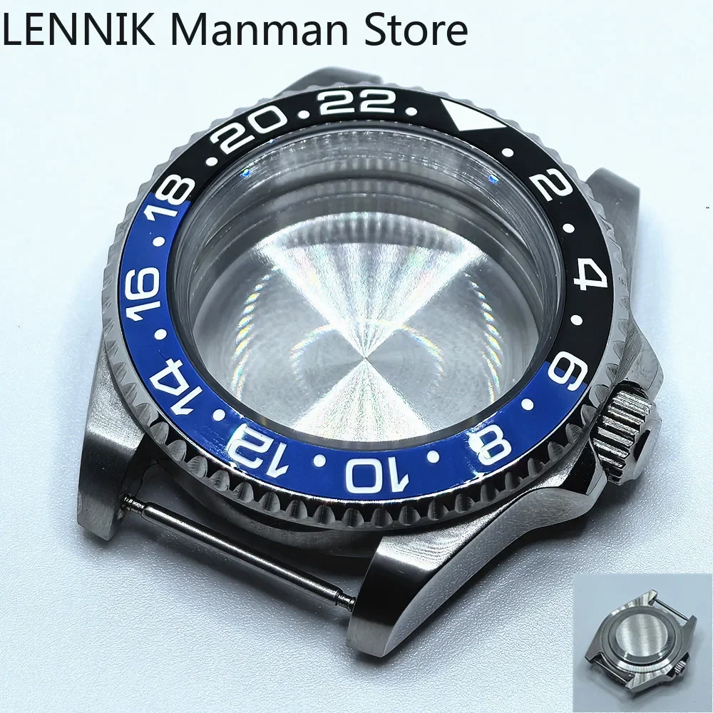 40mm Black PVD Watch Case with Transparent Back Glass