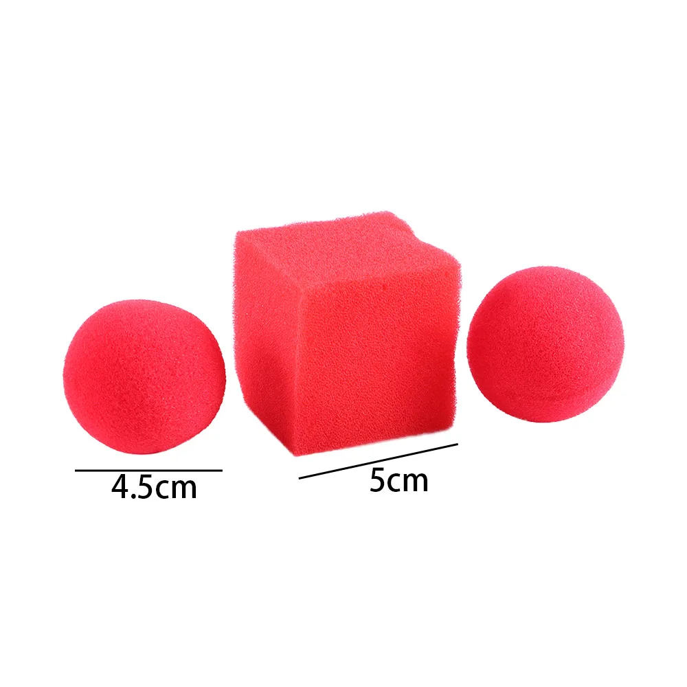 Red Ball Magic Square Sponges Props Set Funny Gadgets Magic Show Street Stage Close up Magic Tricks Props