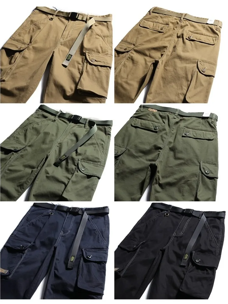 N-style Heavy Weight Retro Outdoor Men's Pocket Pants Cargo Casual Baggy Trendy Multi-Pocket