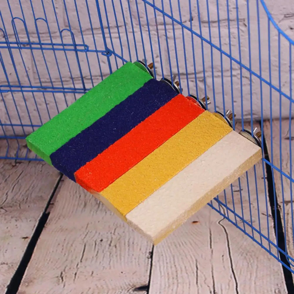 Birds Wooden Jumping Platform Grinding Claw Springboard Perch Stand Bird Cage Accessories For Budgie Lovebird Parrot