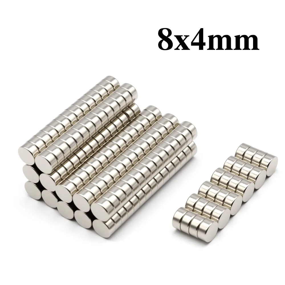 8 x 4 mm superstarker runder Neodym-Magnet NdfeB N35, starker Permanentmagnet imanes Kühlschrankmagnet – Detail 1