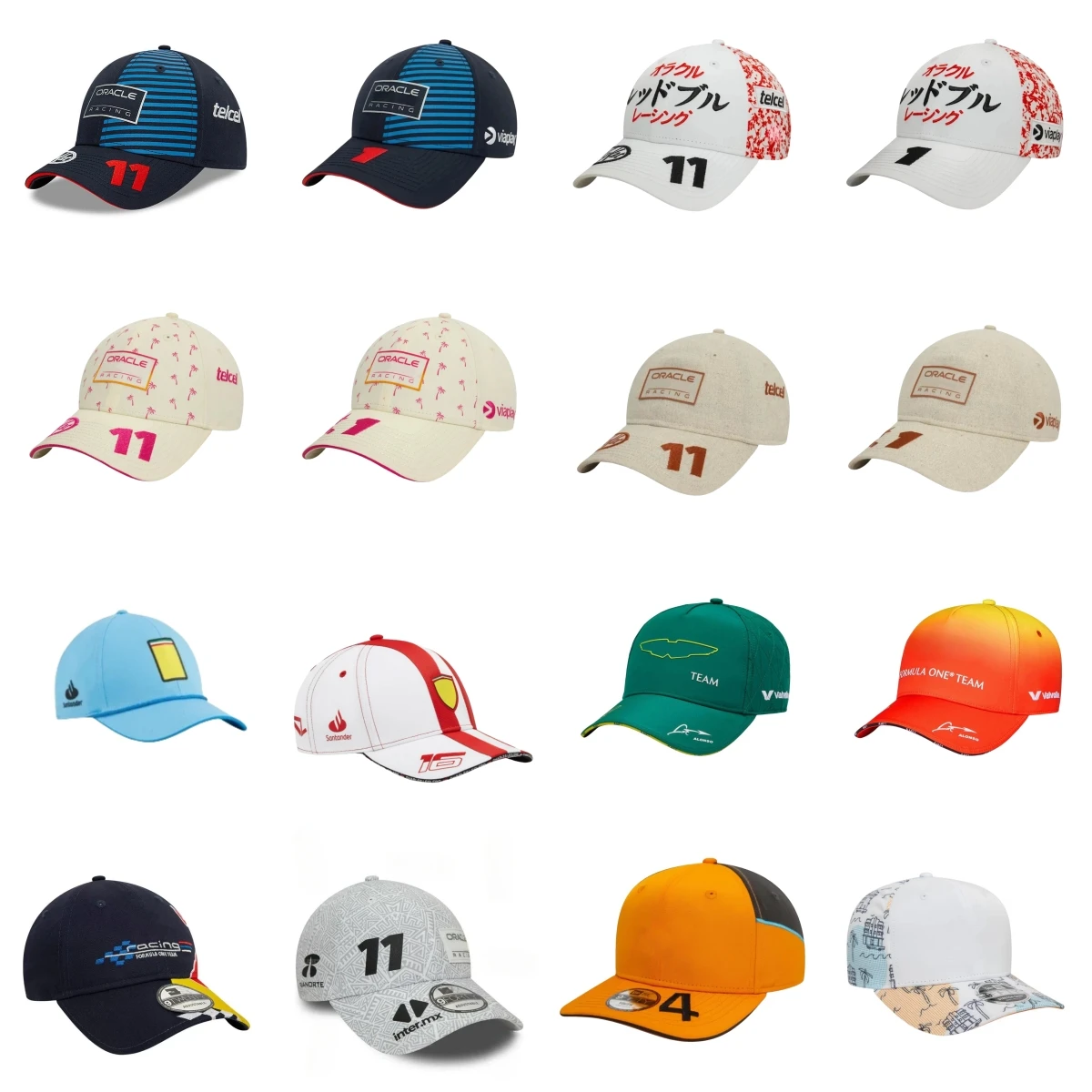 F1 2024 Team,Checo Perez,Max Verstappen,Charles Leclerc,Carlos Sainz,Fernando Alonso,Lando Norris,PIASTRI, Baseball cap Hat
