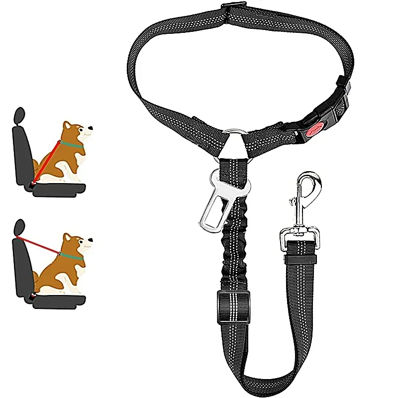 Solid Anti-shock Two-in-one Dog Harness Leash Pet Car Seat Belt with Clip Backseat Safety Belt Kitten Collar Pet Accessories Solid Anti-shock Two-in-one Dog Harness Leash Pet Car Seat Belt with Clip Backseat Safety Belt Kitten Collar Pet Accessories