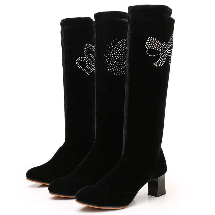 Diamond Dance Boots Genuine New Black Women Communication Square Dance Latin Shoes Boots Sailors Tube Just Dancing Shoe Woman