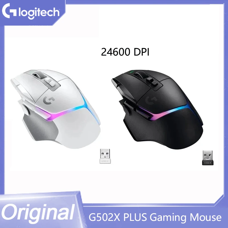 Logitech G502 X Plus Hero Lightspeed Mouse Da Gioco Wireless 2.4Ghz Hero 25600Dpi Rgb Adatto Per Giocatori Di E-Sport