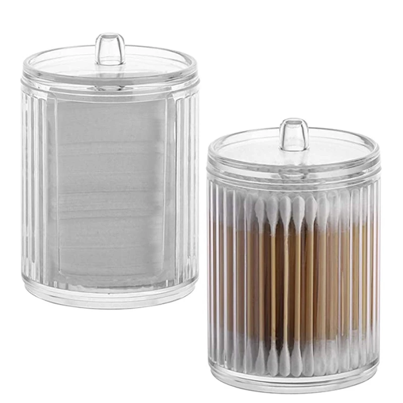 

2 Pcs Toothpick Dispenser Cotton Pad Dispenser Container Makeup Removers Rack Cosmetic Cotton Pad 2-In-1 Rounds Holder