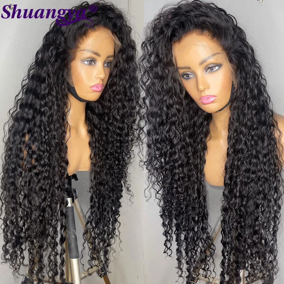 28 30 Inch Deep Wave Lace Front Wig 100% Remy Human Hair Lace Wigs Transparent Deep Curly Human Hair Wig HD 5X5 Lace Clsoure Wig