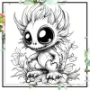 Adults with Simple Decompression Cute Doodle Little Monster Coloring Book Perfect Gift for Parties and Birthdays ﻿ 5
