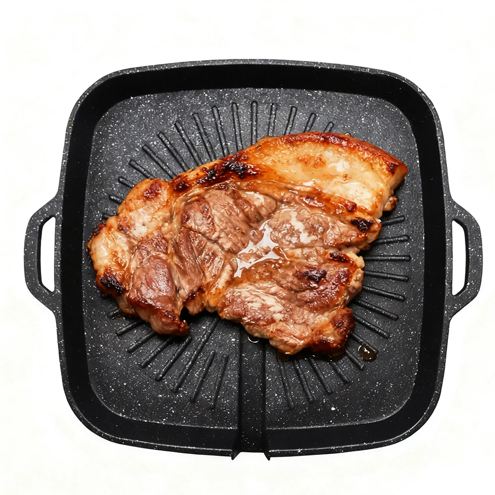 Korean Grill Pan Nonstick Skillet Smokeless Barbecue Plate Household BBQ Baking Tray for Gas and induction Stove Dishwasher Safe Korean Grill Pan Nonstick Skillet Smokeless Barbecue Plate Household BBQ Baking Tray for Gas and induction Stove Dishwasher Safe