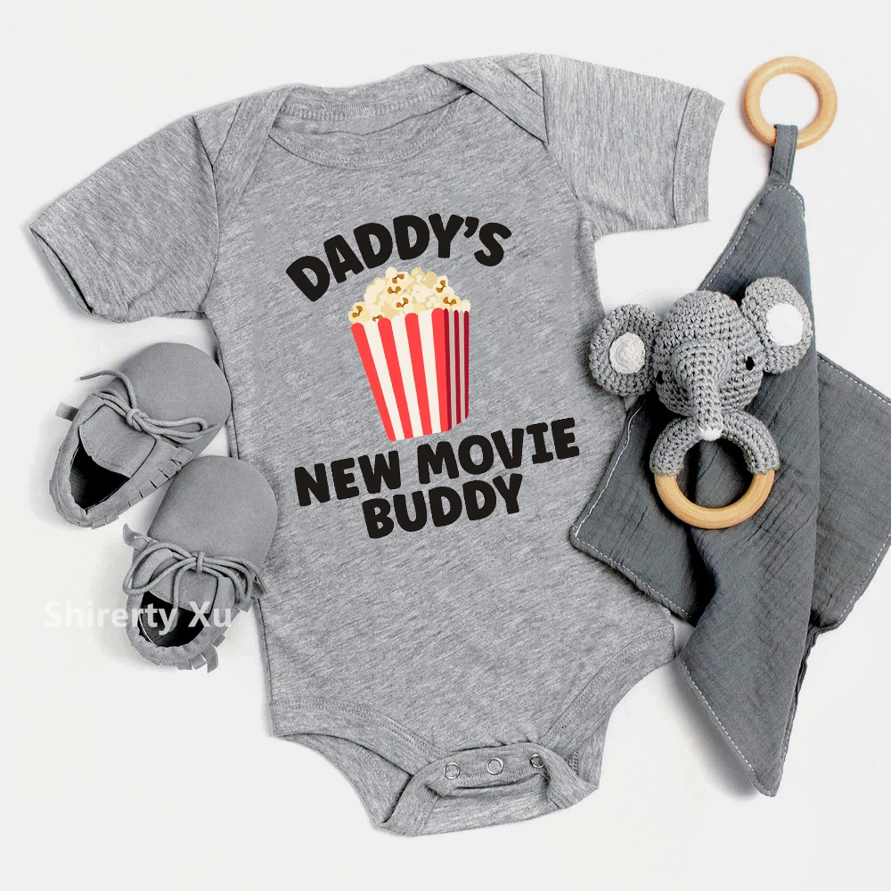 

Daddy's New Movie Buddy Onesie Baby Summer Rompers Infant Body Short Sleeve Baby Jumpsuit Cotton Ropa Bebe Baby Boy Girl Clothes