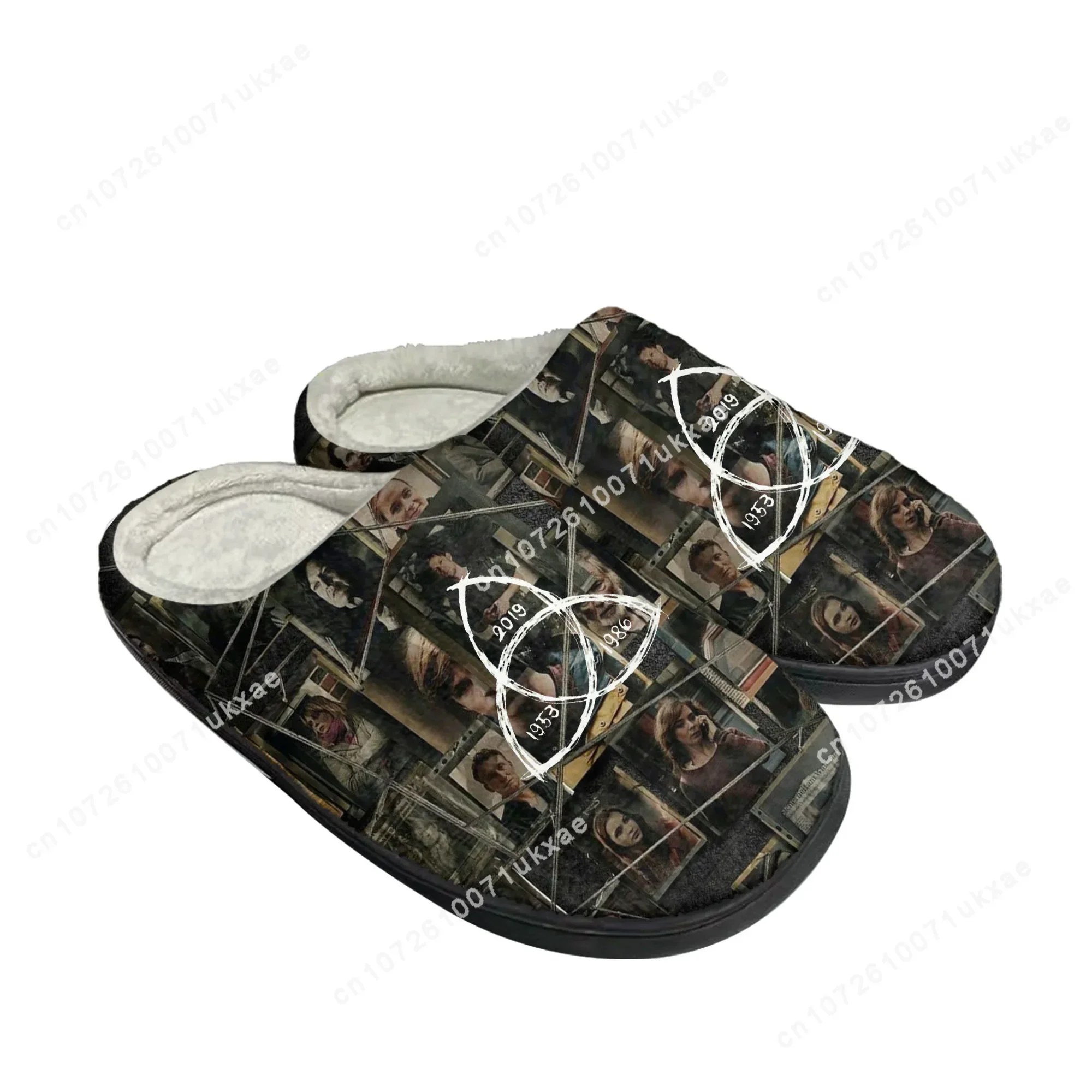 Dark TV series Home Cotton Slippers Mens Womens Beginning End Plush Bedroom Casual Keep Warm Shoes Thermal Slipper Custom Shoe