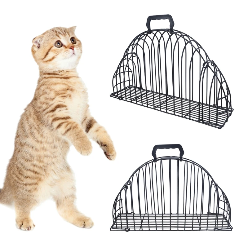 2 Door Lightweight Pet for Cat Shower Hair Dryer Anti-grab Kitten Washing Bath Metal Cage