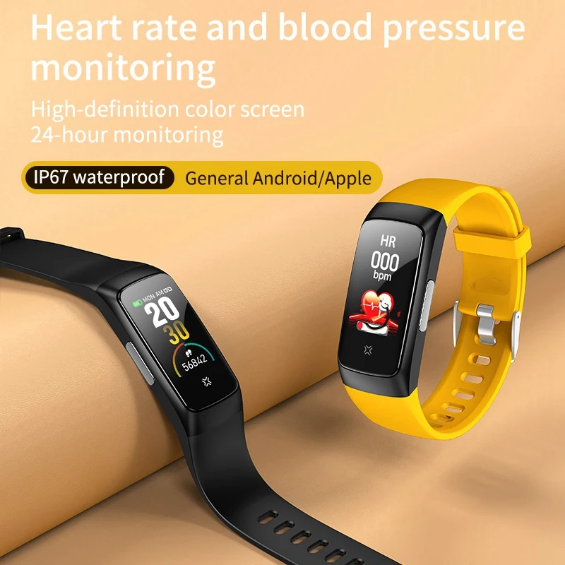 TM01 Smart Bracelet Thermometer Bracelet,Waterproof PPG+ ECG Blood Oxygen Blood Pressure Monitoring,For Men/Women