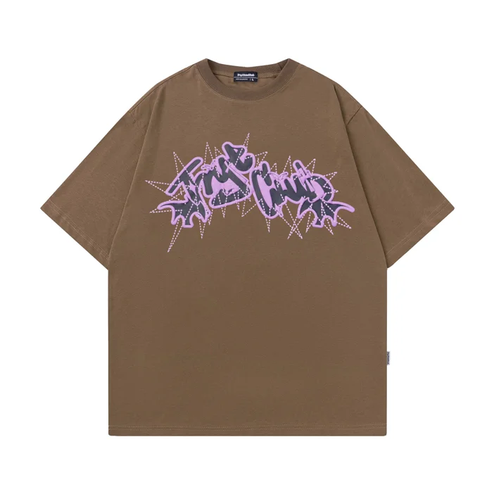 Baumwoll Amerikanesch trendy Mark Retro Design gedréckt Grafik Moud Y2K personaliséiert Männer locker Kuerzärm T-Shirt Top_voghion.com