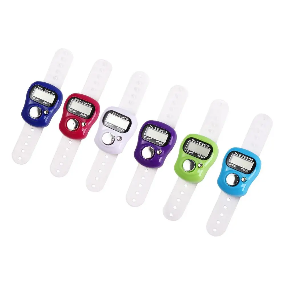 Mini Finger Ring Tally Counter Digital Electronic Knitting Row Counter Weave Tools Hand Held Stroke Counters Point Marker hand tally counter electronic counter