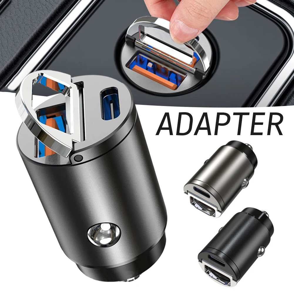 

Mini Car Adapter Portable Car Fast Charging Adapter For Truck Vehicle