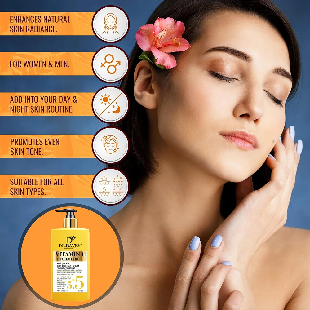 Vitamin C Natural Turmeric Brightening Body Lotion, Reduce Blemish, Acne, Smooth , Glowing & Hydration Cream, For All Skin Types 6