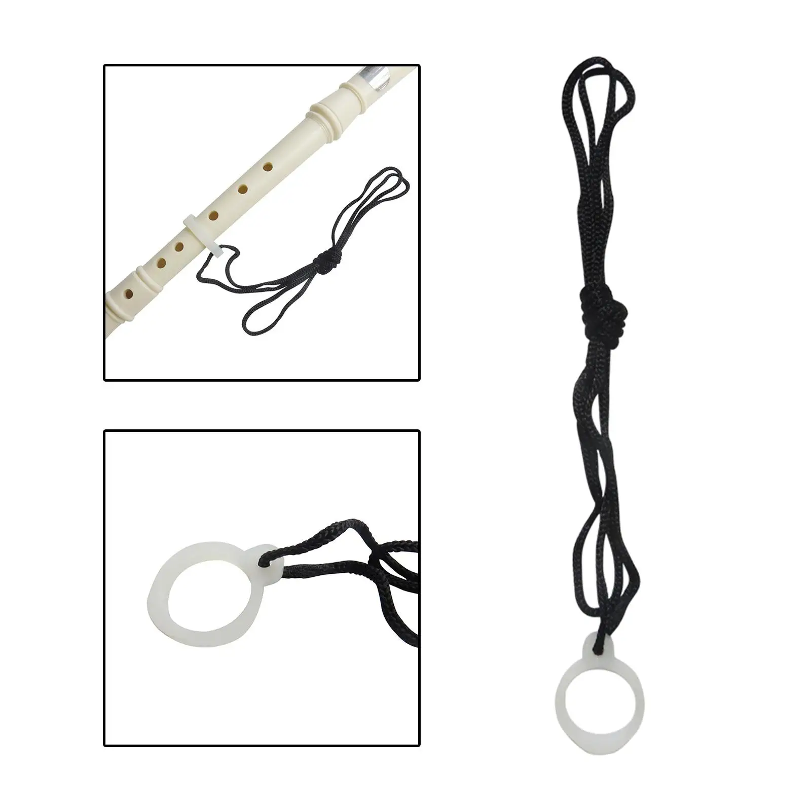 Musical Instrument Recorder Lanyard Flute with Hanging Ring Vertical Flute