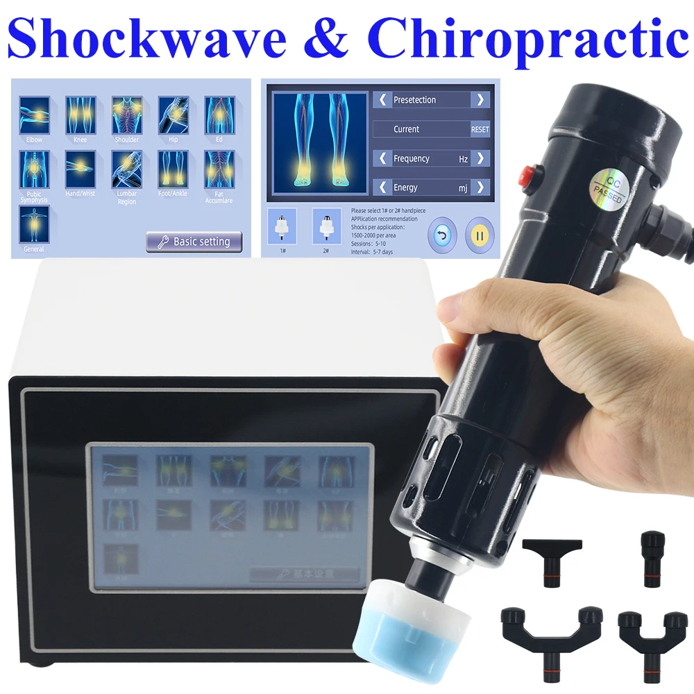 

External Shock Wave Therapy Machine Improve Blood Circulation Pain Relief ED Treatment Chiropractic 11 Heads Body Relax Massager