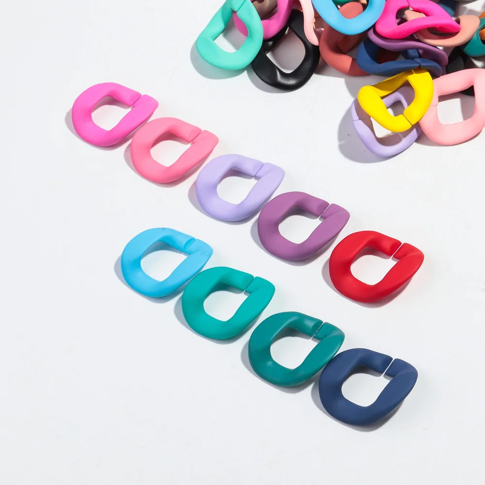 15 Stück große, matte, quadratische Gliederkette aus Acryl, 37 x 34 mm, lose Perlen für Armbänder, Halsketten, Taschenketten, Herstellung von DIY-Schmuckzubehör – Detail 5