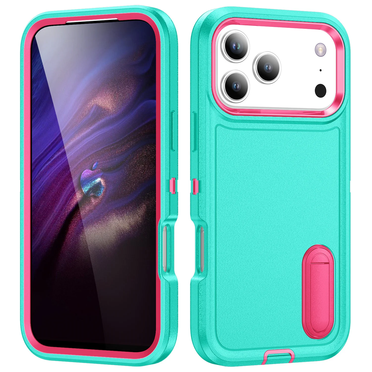 Heavy Duty Shockproof Defender Case with 3-Layer Protection and Adjustable Kickstand